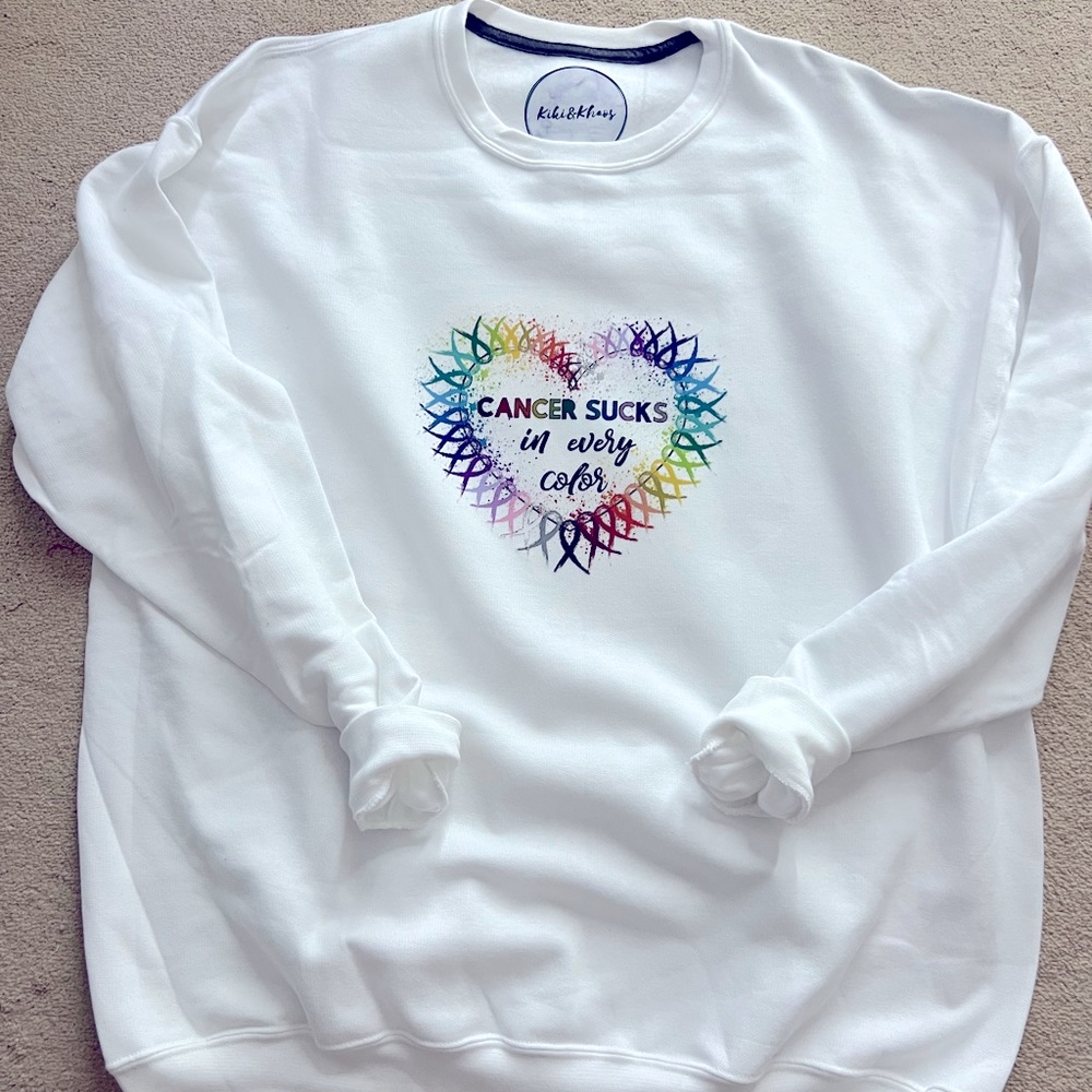Cancer sucks in every color crewneck